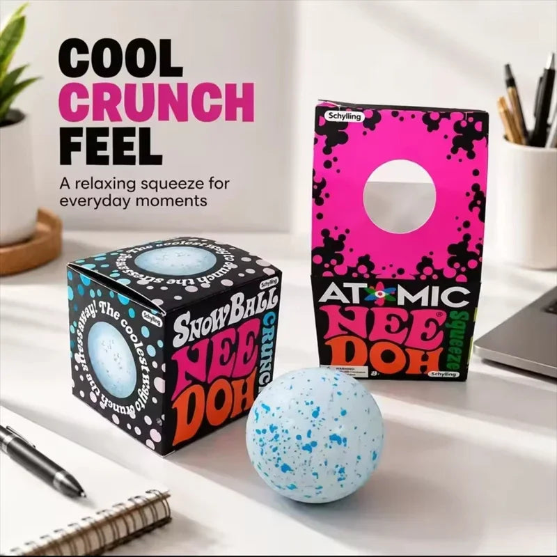 Needoh Snow Ball Crunch Squeeze Stress Ball Pressure Relieving Sensory Squeezing Toys Popular Non‑toxic For Autism ADHD Gifts