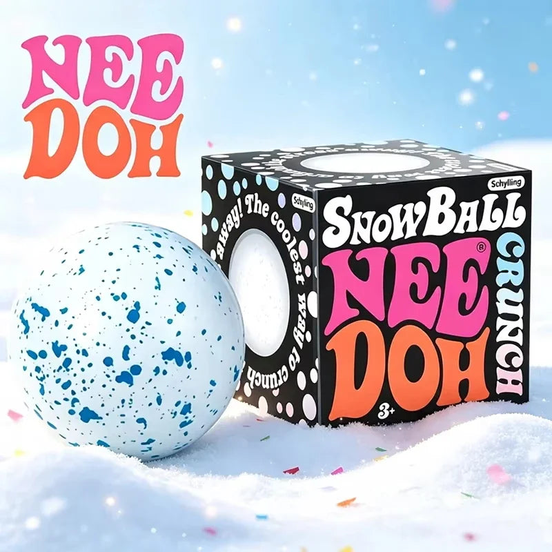 Needoh Snow Ball Crunch Squeeze Stress Ball Pressure Relieving Sensory Squeezing Toys Popular Non‑toxic For Autism ADHD Gifts