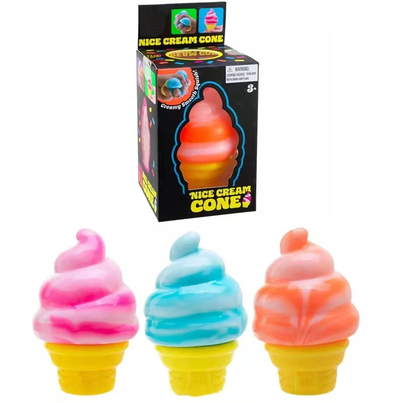 Icecream Stressrelieving Ball Toy Reduces Anxiety Releases Stress Tactile Toy Suitable for Children as a soothing Squeezing Obje