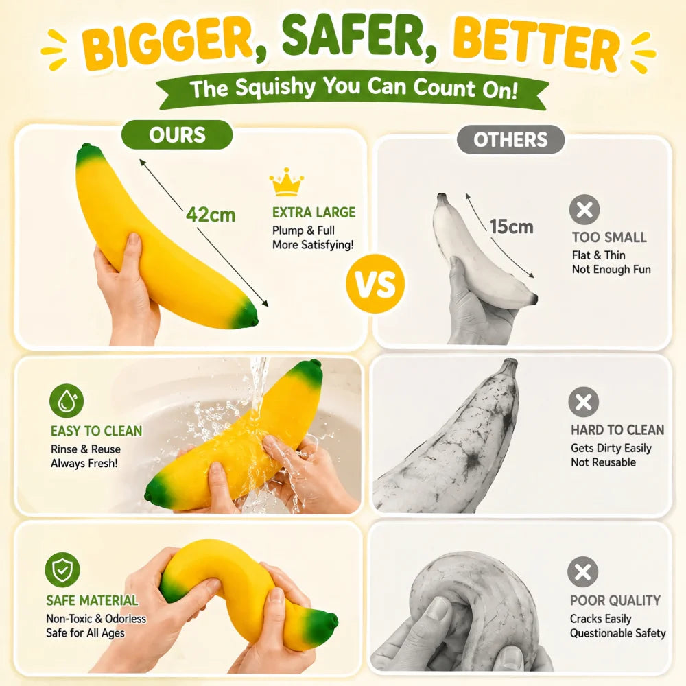18cm Jumbo Squishy Bannana Giant Squeezing Stress Ball Slow Rebound Stress Relieving Gifts Home Desk Decor for Anxiety Relief
