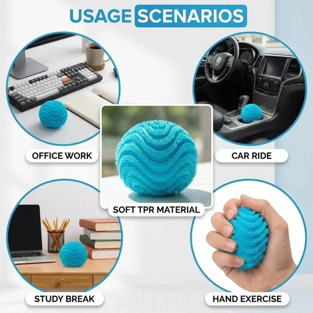 2026 New Model NeeDoh Fuzz Ball Wonder Waves Sensory Squeeze Toy Textured Stress Relief Fidget Ball for Adults Toy