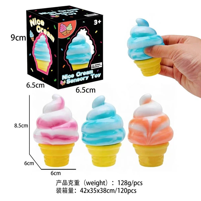 Icecream Stressrelieving Ball Toy Reduces Anxiety Releases Stress Tactile Toy Suitable for Children as a soothing Squeezing Obje