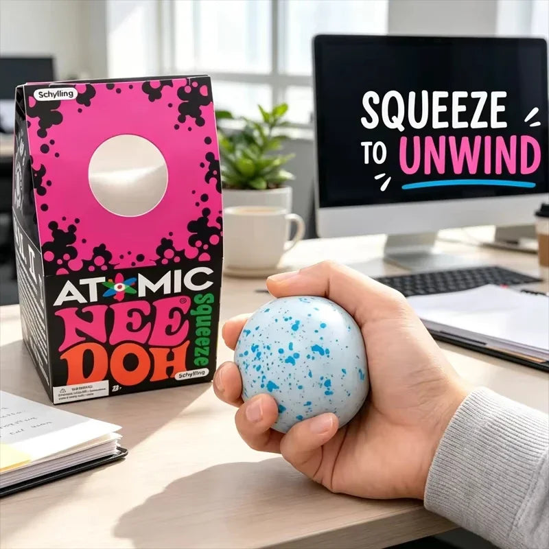 Needoh Snow Ball Crunch Squeeze Stress Ball Pressure Relieving Sensory Squeezing Toys Popular Non‑toxic For Autism ADHD Gifts