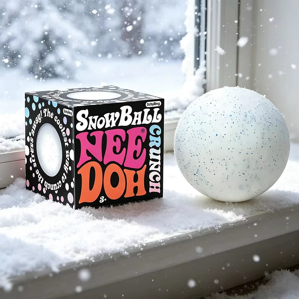Needoh Snow Ball Crunch Squeeze Stress Ball Pressure Relieving Sensory Squeezing Toys Popular Non‑toxic For Autism ADHD Gifts
