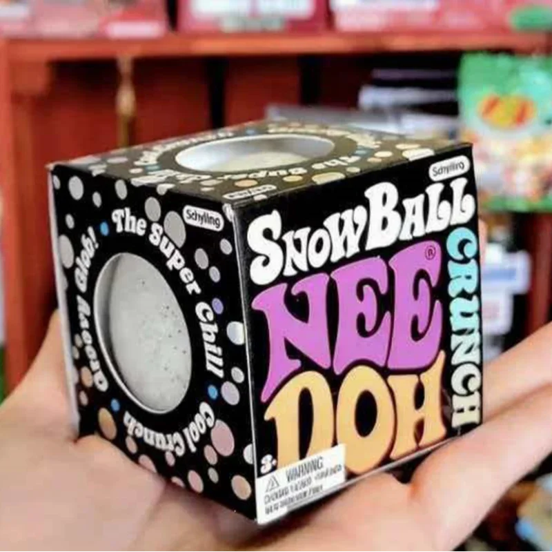 Needoh Snow Ball Crunch Squeeze Stress Ball Pressure Relieving Sensory Squeezing Toys Popular Non‑toxic For Autism ADHD Gifts