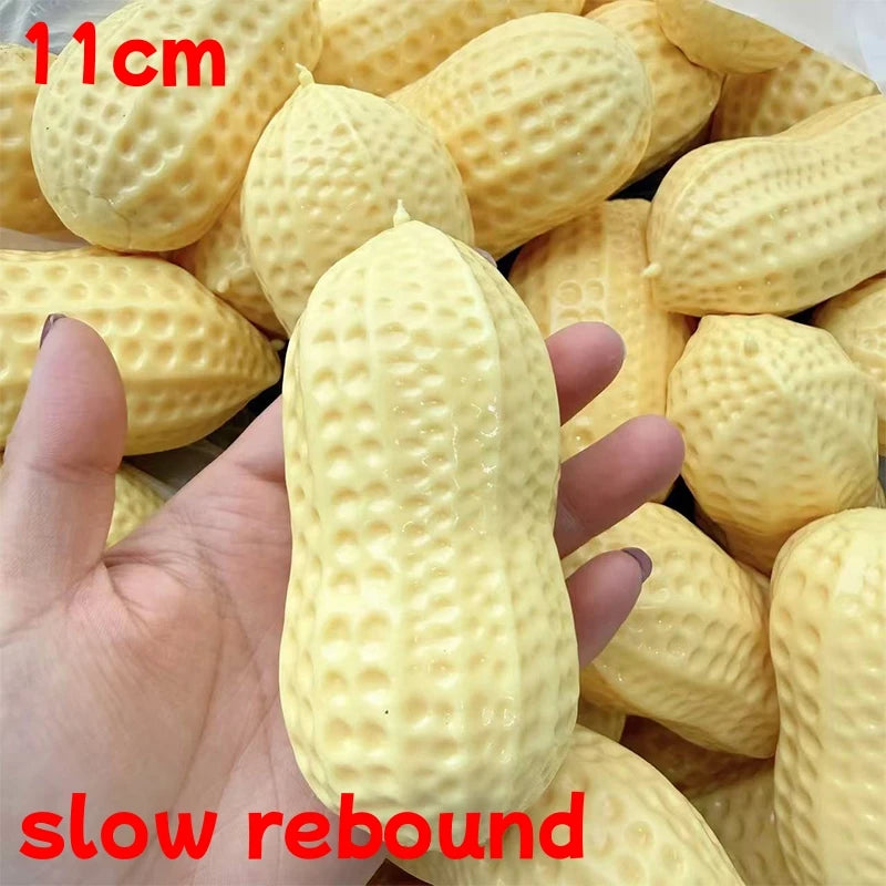 Squishy Peanut Stress Ball Squeeze Toy No Rebound Buttery-Soft Feel Fidget Toy ASMR Sensory Anti Stress Toys for Adults